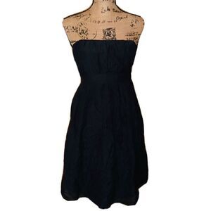 Gap Elegant Strapless Black Dress Silk Blend Size 2